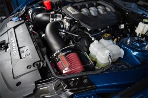 Ford Mustang GT Performance Air Intake - CORSA Performance - Carbon Fiber Closed Box + Dual Carbon Fiber Ducts + DryTech Air Filters - Glossy - `24-`25